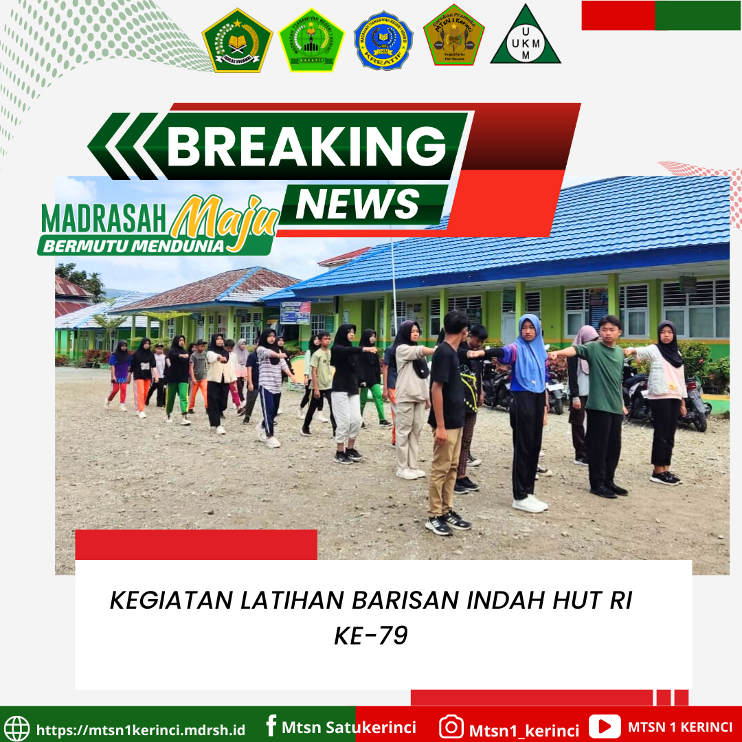 Penuh Semangat! MTsN 1 Kerinci Giat Latihan barisan indah untuk HUT RI ke-79