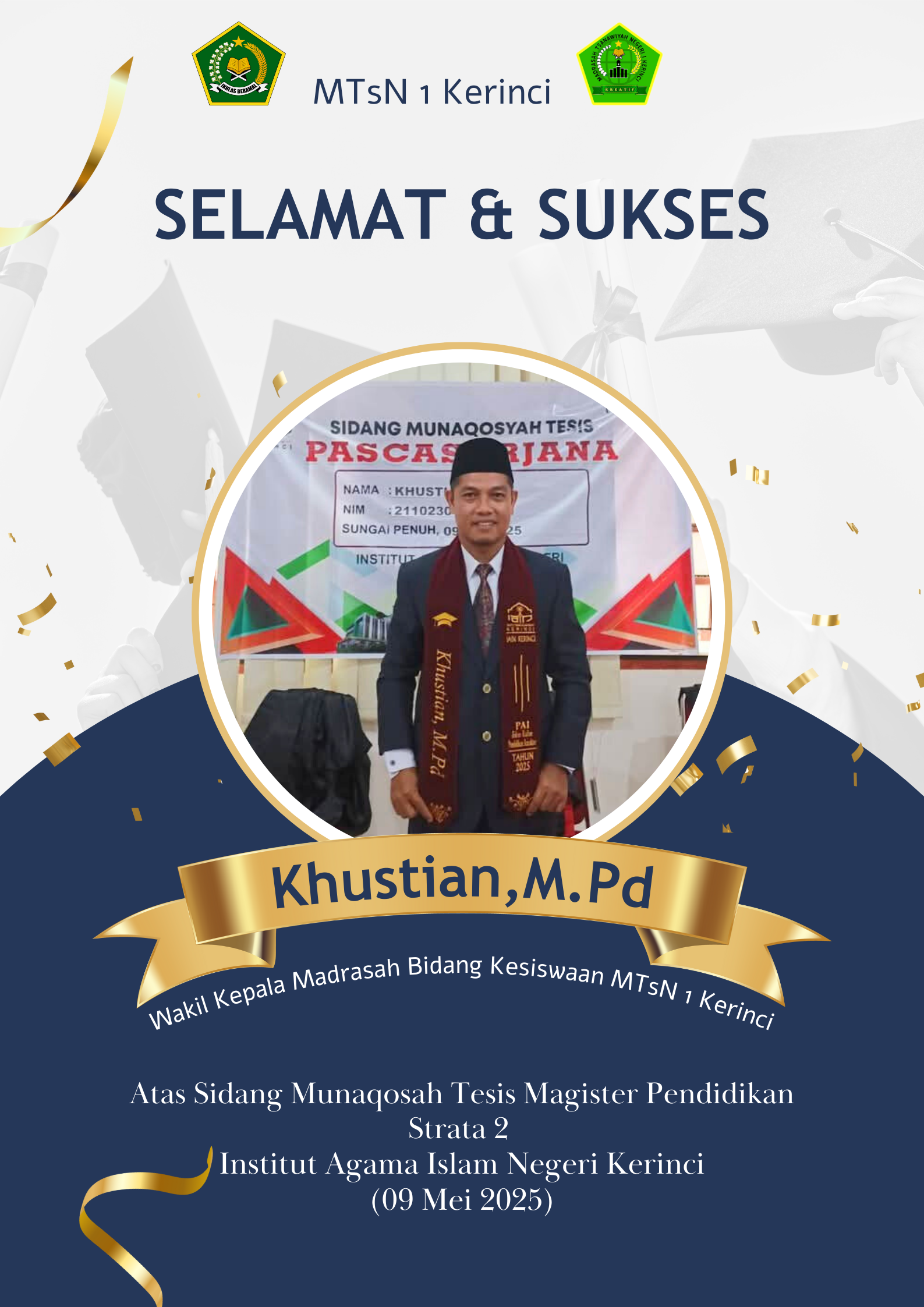 Selamat dan Sukses Bapak Khustian M.Pd