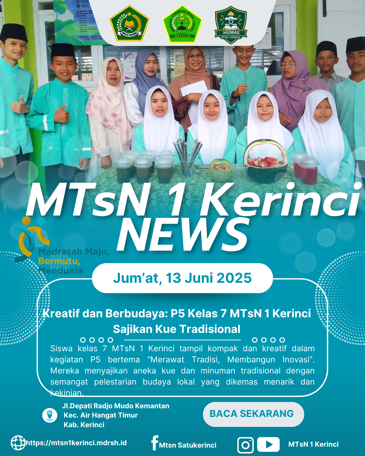 Kelas 7 MTsN 1 Kerinci Tunjukkan Kreativitas Lewat P5 Bertema Kue Tradisional