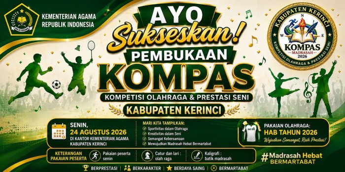 MTsN 1 Kerinci Dukung Penuh Kegiatan KOMPAS, Ajang Kompetisi Olahraga dan Prestasi Seni MTsN 1 Kerinci Dukung Penuh Kegiatan KOMPAS, Ajang Kompetisi Olahraga dan Prestasi Seni