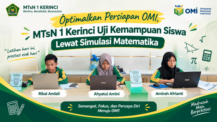 Optimalkan Persiapan OMI, MTsN 1 Kerinci Uji Kemampuan Siswa Lewat Simulasi Matematika