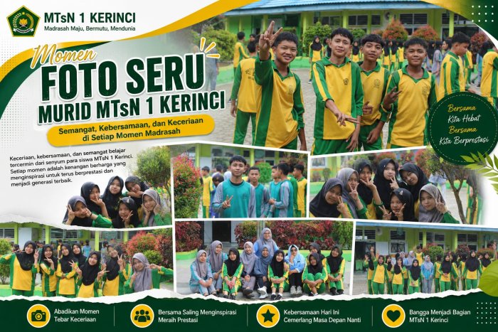 Foto Seru Murid MTsN 1 Kerinci, Abadikan Keceriaan, Kebersamaan, dan Semangat Generasi Berprestasi Foto Seru Murid MTsN 1 Kerinci, Abadikan Keceriaan, Kebersamaan, dan Semangat Generasi Berprestasi