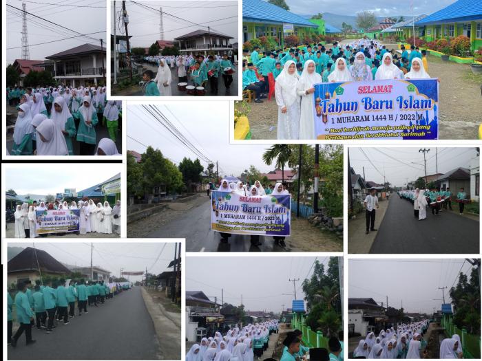 Meyambut 1 Muharram 1444 H, MTsN 1 Kerinci melaksanakan Pawai Ta'aruf.