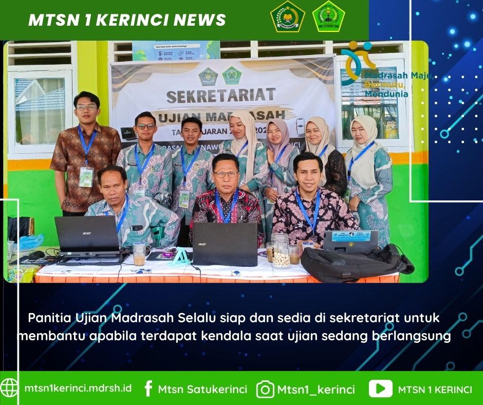 Panitia Ujian Siap Sedia di Sekretariat Madrasah untuk Menangani Kendala Ujian