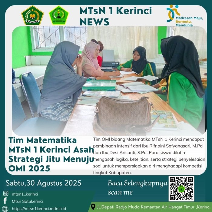 Tim Matematika MTsN 1 Kerinci Siap Berlaga di OMI