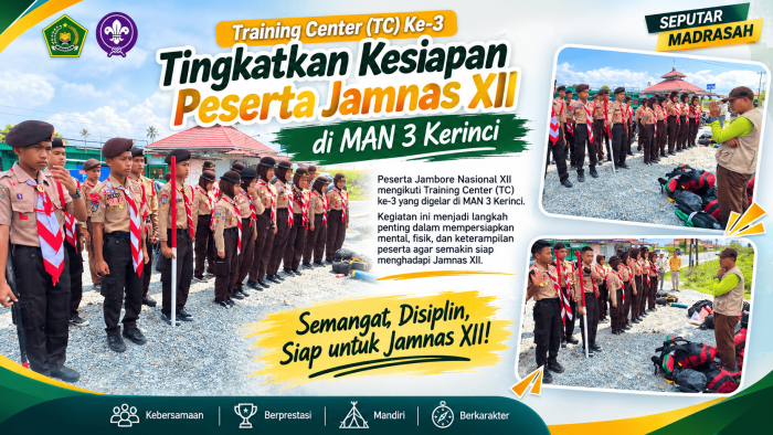 Training Center Ke-3 Tingkatkan Kesiapan Mental, Fisik, dan Keterampilan Peserta Jamnas XII di MAN 3 Kerinci Training Center Ke-3 Tingkatkan Kesiapan Mental, Fisik, dan Keterampilan Peserta Jamnas XII di MAN 3 Kerinci