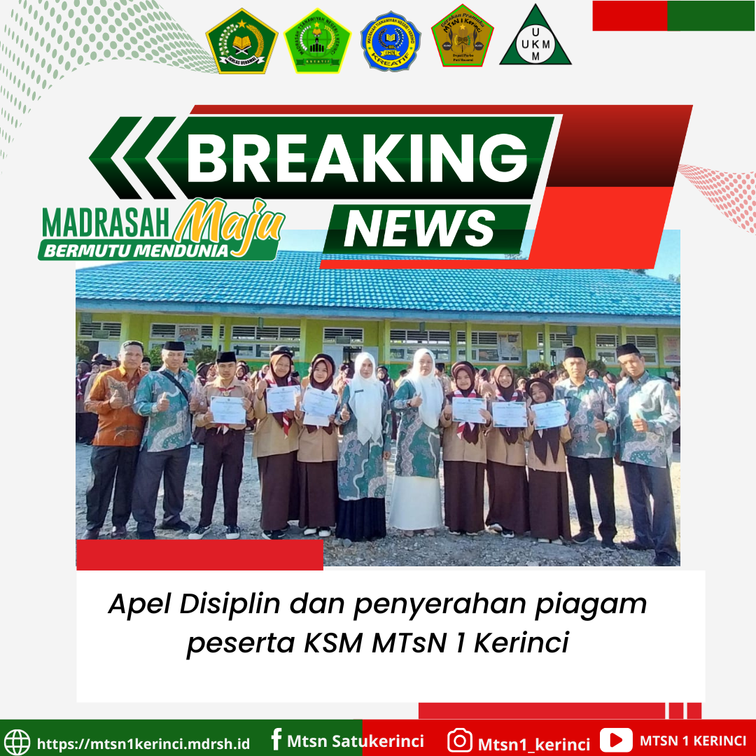 MTsN 1 Kerinci Gelar Apel Disiplin dan Penyerahan Piagam Penghargaan untuk Peserta KSM