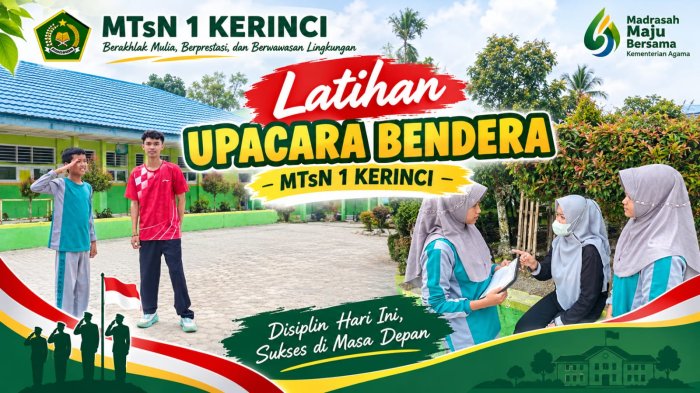 Mantapkan Persiapan Upacara Senin, Siswa MTsN 1 Kerinci Gelar Latihan Intensif.