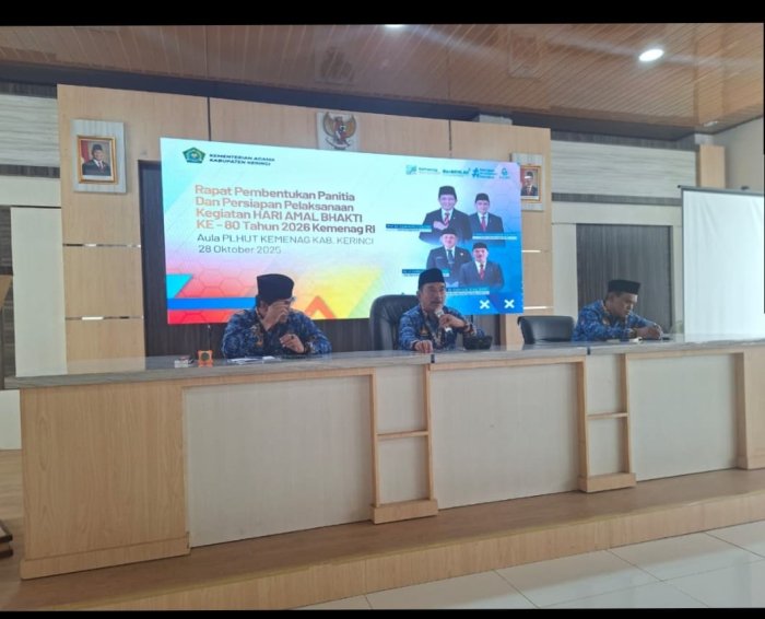 Sambut HAB ke-80, Kepala MTsN 1 Kerinci Hadiri Rapat Persiapan di Kankemenag Kabupaten Kerinci