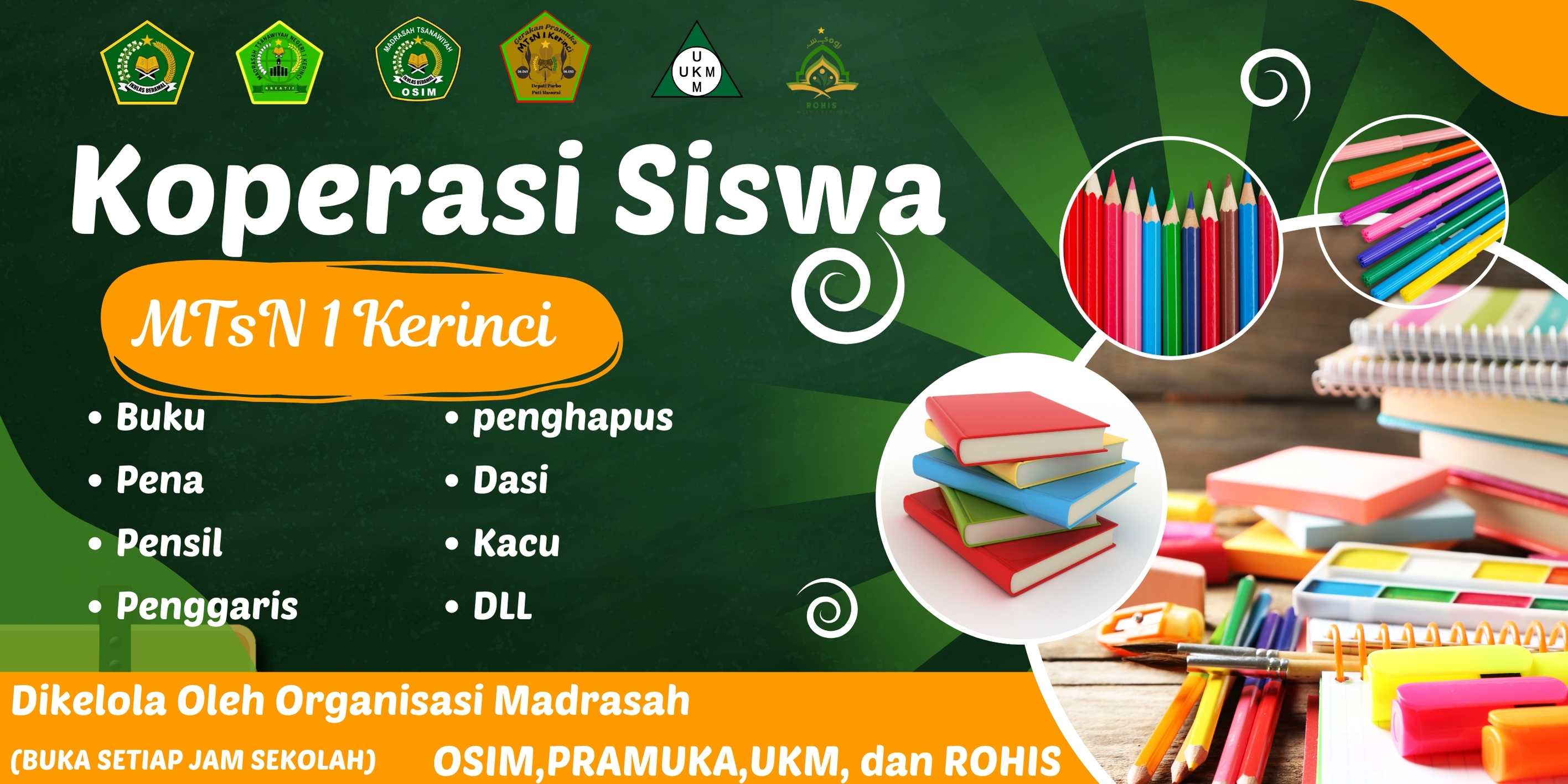 Hari Pertama Sekolah, MTsN 1 Kerinci Resmi Buka Koperasi Siswa: Permudah Akses Alat Tulis, Dikelola Langsung oleh Organisasi Siswa