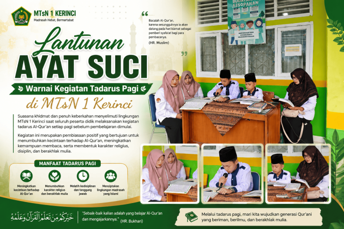 Lantunan Ayat Suci Warnai Kegiatan Tadarus Pagi di MTsN 1 Kerinci Lantunan Ayat Suci Warnai Kegiatan Tadarus Pagi di MTsN 1 Kerinci