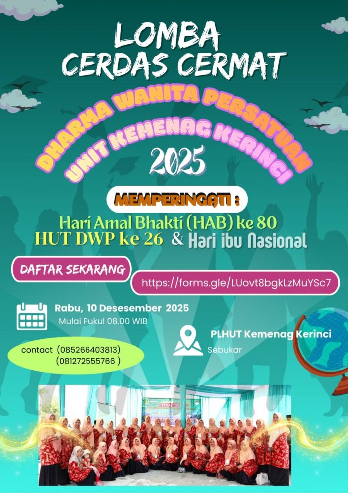 Lomba LCC Semarakkan HAB, HUT DWP ke-26, dan Peringatan Hari Ibu Nasional.