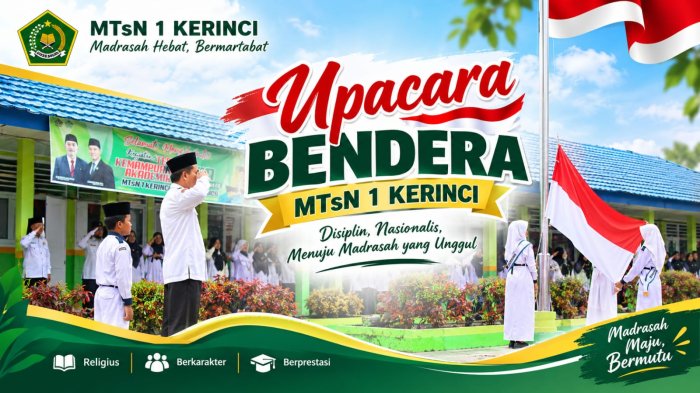 Memupuk Jiwa Patriotik, MTsN 1 Kerinci Gelar Upacara Bendera dengan Khidmat.