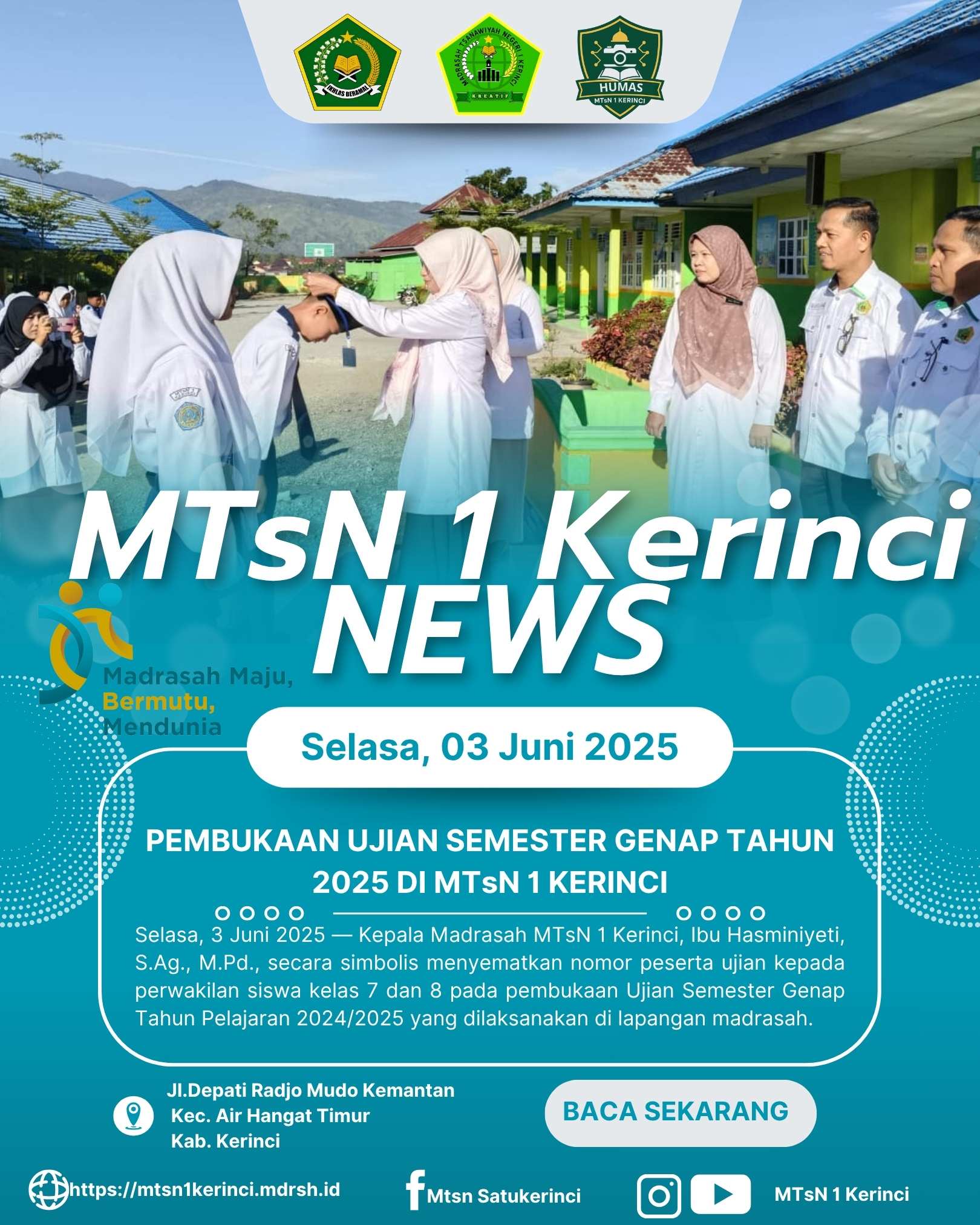 Ujian Dimulai, Semangat Diteguhkan! Kepala Madrasah Beri Pesan Inspiratif