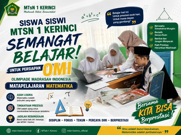 Semangat Belajar Siswa dan Siswi MTsN 1 Kerinci Persiapkan Diri Hadapi OMI Bidang Matematika Semangat Belajar Siswa dan Siswi MTsN 1 Kerinci Persiapkan Diri Hadapi OMI Bidang Matematika