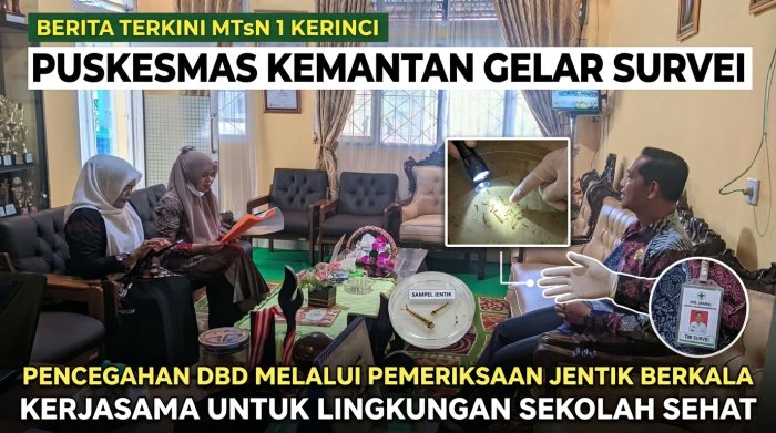 Puskemas Kemantan Gelar Survei Jentik Nyamuk DiMTsN 1 Kerinci Untuk Cegah DBD.