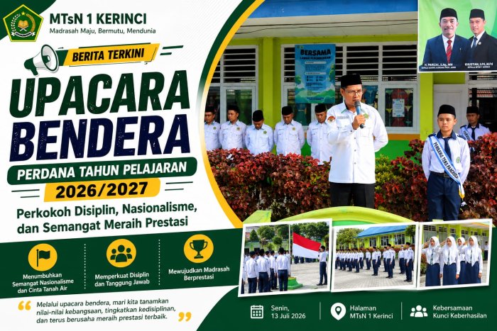 Upacara Bendera Perdana Tahun Pelajaran 2026/2027 Perkokoh Disiplin, Nasionalisme, dan Semangat Meraih Prestasi Upacara Bendera Perdana Tahun Pelajaran 2026/2027 Perkokoh Disiplin, Nasionalisme, dan Semangat Meraih Prestasi
