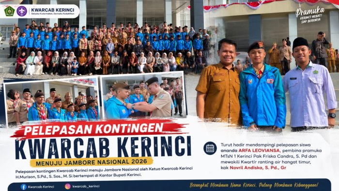 Kontingen Kwarcab Kerinci Resmi Dilepas Menuju Jambore Nasional 2026