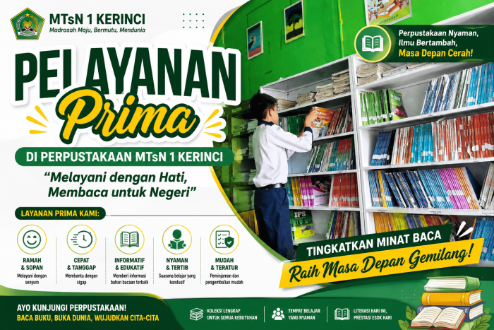 Pelayanan Prima di Perpustakaan MTsN 1 Kerinci, Tingkatkan Minat Baca Peserta Didik Pelayanan Prima di Perpustakaan MTsN 1 Kerinci, Tingkatkan Minat Baca Peserta Didik
