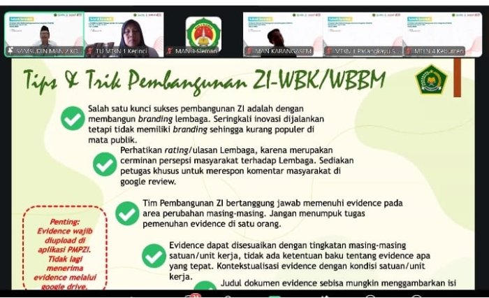 Mengikuti Zoom Meeting PMPZI Kemenag, Wujud Komitmen Menuju Zona Integritas