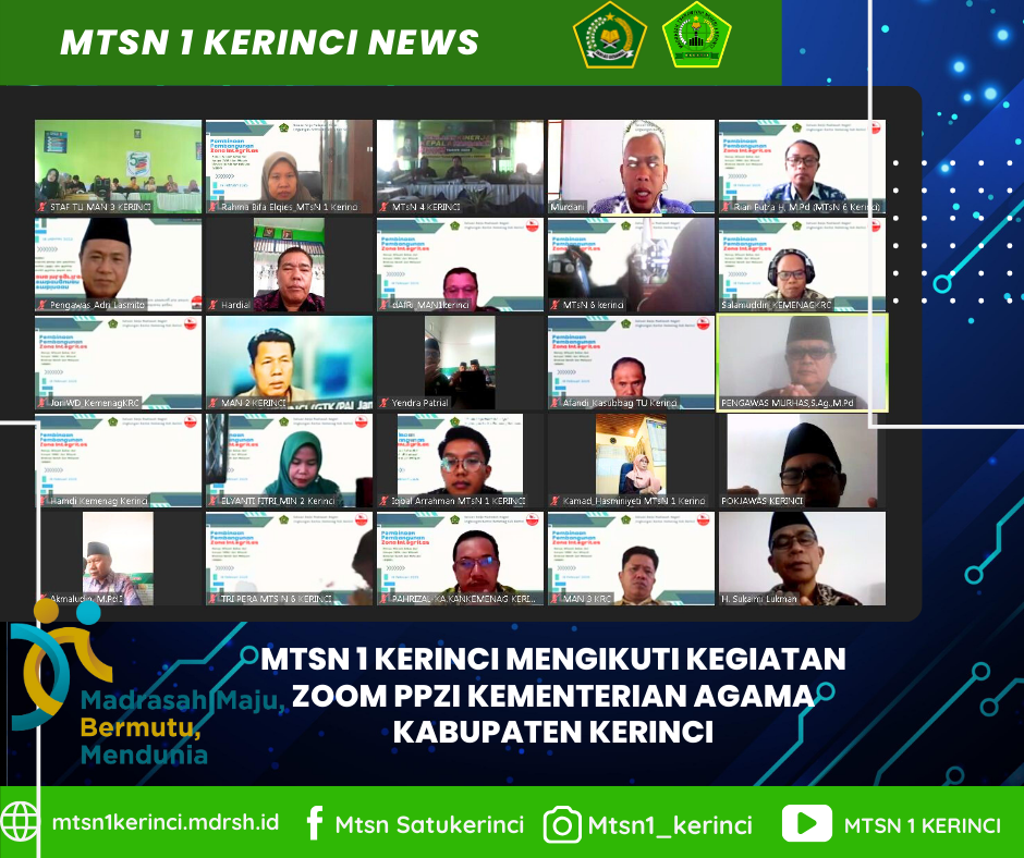 Percepat Reformasi Birokrasi, MTsN 1 Kerinci Ikut Zoom Meeting Zona Integritas