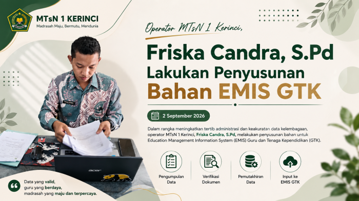 Operator MTsN 1 Kerinci,Pak Friska Candra, S.Pd. Lakukan Penyusunan Bahan EMIS GTK Operator MTsN 1 Kerinci,Pak Friska Candra, S.Pd. Lakukan Penyusunan Bahan EMIS GTK