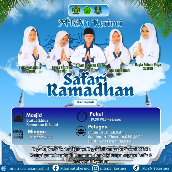 Safari Ramadhan MTsN 1 Kerinci: Tebar Berkah, Pererat Ukhuwah di Bulan Suci