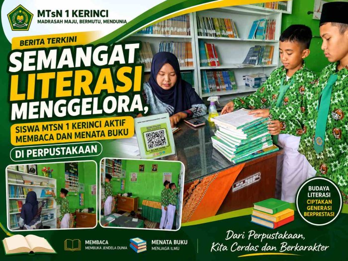 Semangat Literasi Menggelora, Siswa MTsN 1 Kerinci Aktif Membaca dan Menata Buku di Perpustakaan Semangat Literasi Menggelora, Siswa MTsN 1 Kerinci Aktif Membaca dan Menata Buku di Perpustakaan