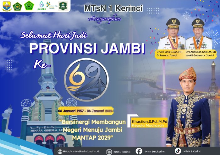 MTsN 1 Kerinci Mengucapkan Selamat Hari Jadi ke-69 Provinsi Jambi