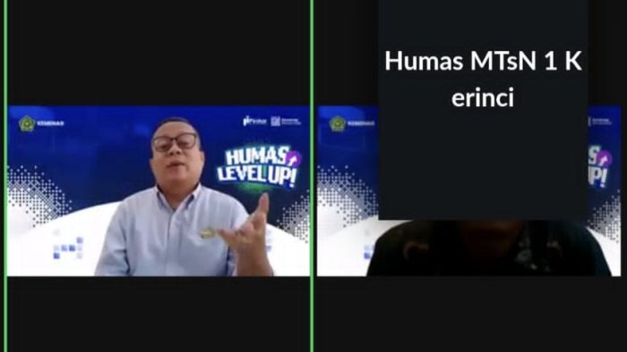 Tim Humas MTsN 1 Kerinci Ikuti Zoom Meeting Peningkatan Kompetensi Publikasi Madrasah