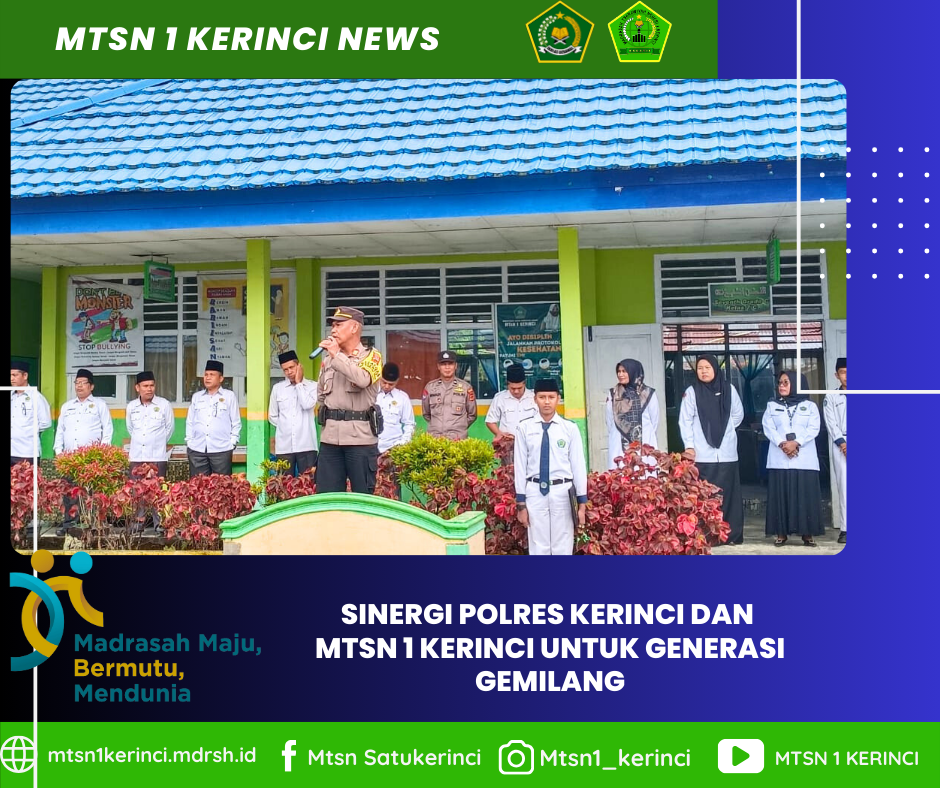 MTsN 1 Kerinci Gelar Upacara Bendera Bersama Tamu Spesial dari Polres Kabupaten Kerinci