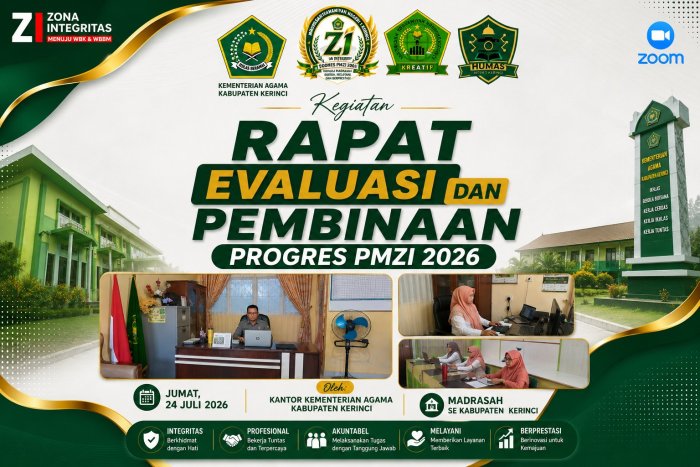 Zoom ZI MTsN 1 Kerinci menuju Peningkatan Progres (PMPZI) 2026