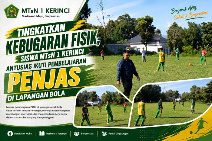 Tingkatkan Kebugaran Fisik, Siswa MTsN 1 Kerinci Antusias Ikuti Pembelajaran Penjas di Lapangan Bola Tingkatkan Kebugaran Fisik, Siswa MTsN 1 Kerinci Antusias Ikuti Pembelajaran Penjas di Lapangan Bola