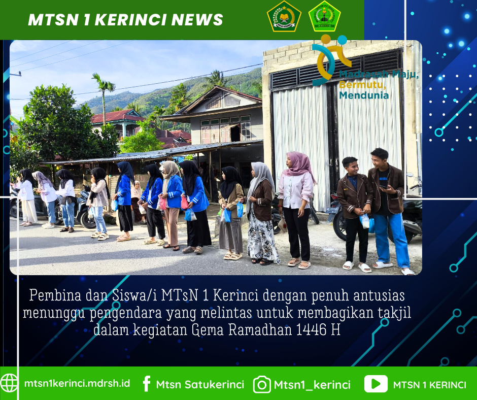Indahnya Berbagi! Lagi , Siswa/i MTsN 1 Kerinci Bagi-bagi Takjil di Empat Desa