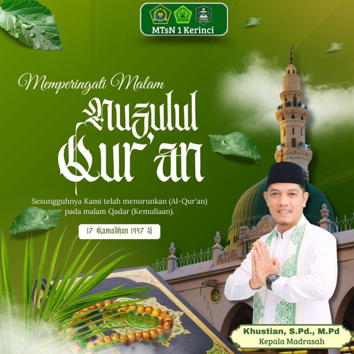 Syahdu dan Penuh Makna! Keluarga Besar MTsN 1 Kerinci Peringati Malam Nuzulul Quran