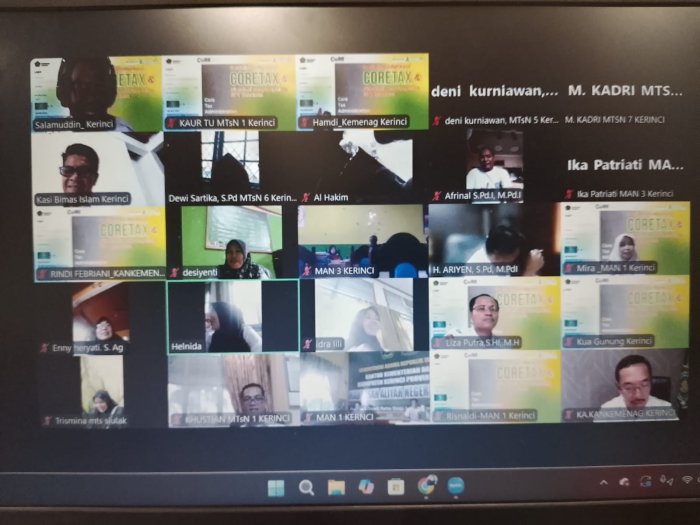 PTK MTsN 1 Kerinci Ikuti Sosialisasi Coretax dan Simulasi Penyampaian SPT secara Daring