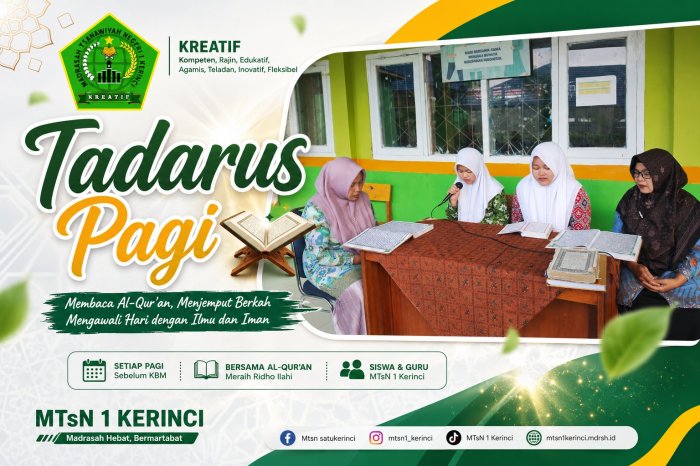 Tadarus Rutin Sebelum Pembelajaran, Wujudkan Budaya Religius di MTsN 1 Kerinci. Tadarus Rutin Sebelum Pembelajaran, Wujudkan Budaya Religius di MTsN 1 Kerinci.