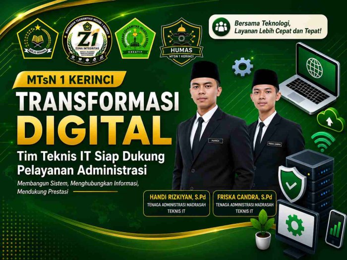 Transformasi Digital MTsN 1 Kerinci, Tim Teknis IT Siap Dukung Pelayanan Administrasi Transformasi Digital MTsN 1 Kerinci, Tim Teknis IT Siap Dukung Pelayanan Administrasi