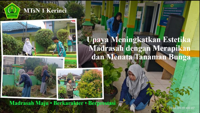 Upaya Meningkatkan Estetika Madrasah dengan Merapikan dan Menata Tanaman Bunga