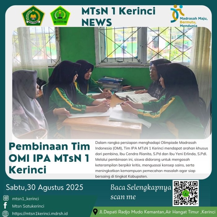 Tim IPA MTsN 1 Kerinci Matangkan Persiapan Hadapi OMI 2025