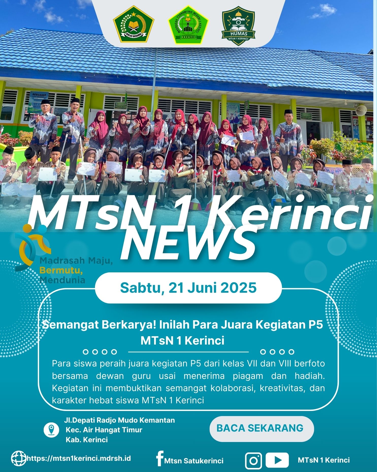 Apresiasi Kegiatan P5 dan Lomba Kebersihan: MTsN 1 Kerinci Umumkan Para Juara