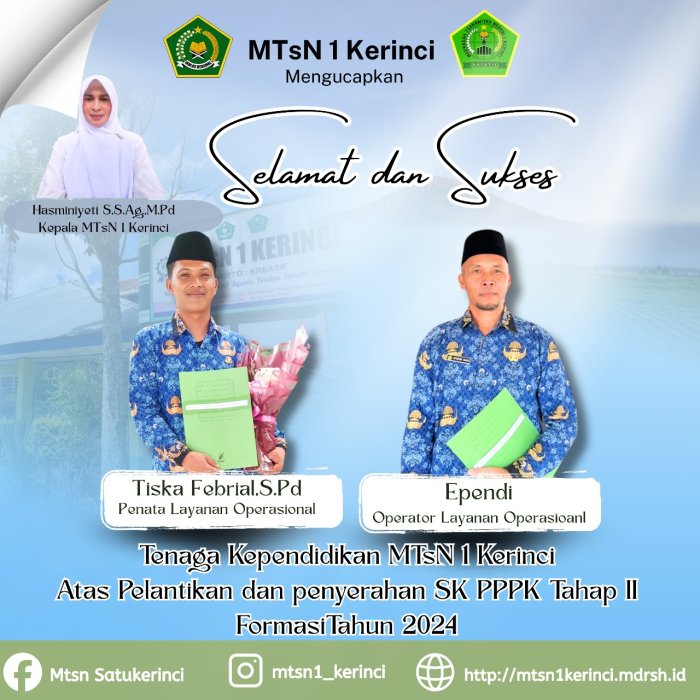 Pelantikan PPPK Tahap II: MTsN 1 Kerinci Tambah Kekuatan Baru di Bidang Layanan Operasional