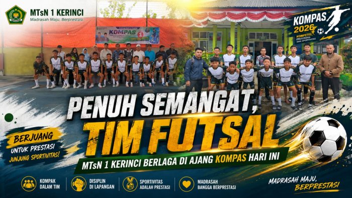 Penuh Semangat, Tim Futsal MTsN 1 Kerinci Berlaga di Ajang KOMPAS Hari Ini