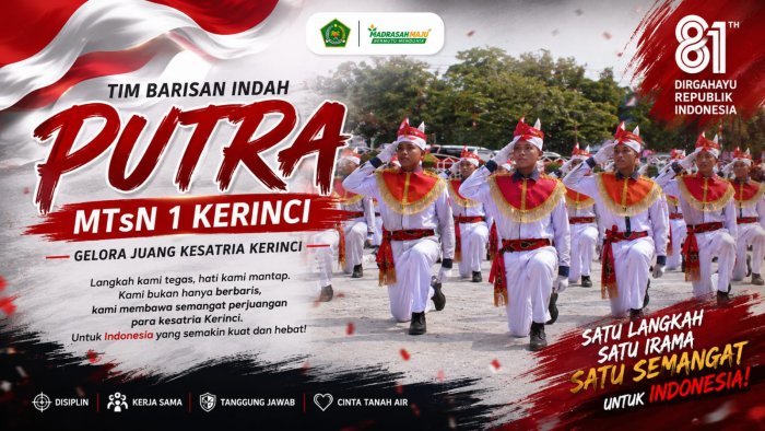 Tim Barisan Indah Putra MTsN 1 Kerinci Kobarkan Gelora Juang Kesatria Kerinci