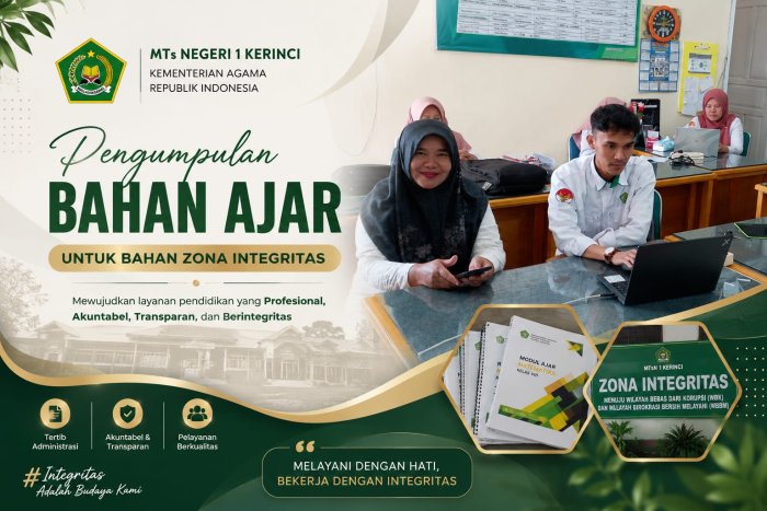 Pengumpulan Bahan Ajar sebagai Eviden Pembangunan Zona Integritas di MTsN 1 Kerinci Pengumpulan Bahan Ajar sebagai Eviden Pembangunan Zona Integritas di MTsN 1 Kerinci