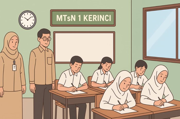Guru MTsN 1 Kerinci Jalankan Tugas Pengawasan Ujian dengan Tenang dan Penuh Tanggung Jawab