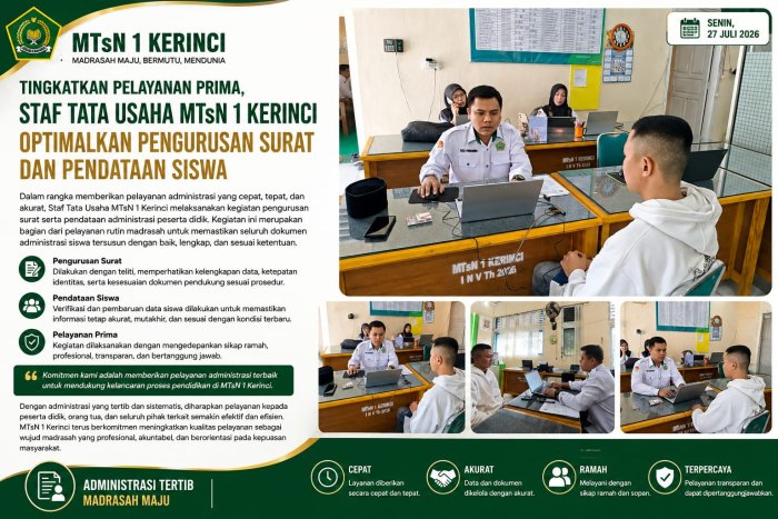 Tingkatkan Pelayanan Prima, Staf Tata Usaha MTsN 1 Kerinci Optimalkan Pengurusan Surat dan Pendataan Siswa Tingkatkan Pelayanan Prima, Staf Tata Usaha MTsN 1 Kerinci Optimalkan Pengurusan Surat dan Pendataan Siswa