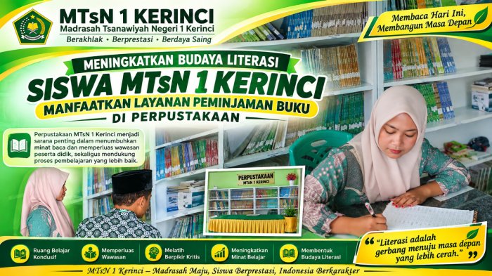 Meningkatkan Budaya Literasi, Siswa MTsN 1 Kerinci Manfaatkan Layanan Peminjaman Buku di Perpustakaan Meningkatkan Budaya Literasi, Siswa MTsN 1 Kerinci Manfaatkan Layanan Peminjaman Buku di Perpustakaan