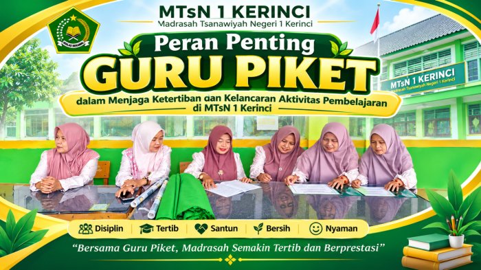 Peran Penting Guru Piket dalam Menjaga Ketertiban dan Kelancaran Aktivitas Pembelajaran di MTsN 1 Kerinci