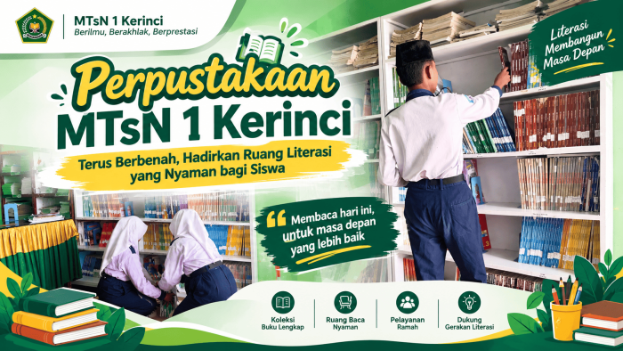 Perpustakaan MTsN 1 Kerinci Terus Berbenah, Hadirkan Ruang Literasi yang Nyaman bagi Siswa